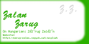 zalan zarug business card